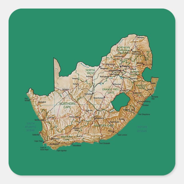 South Africa Map Sticker (Front)