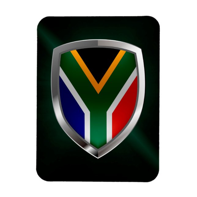 South Africa Metallic Emblem Magnet (Vertical)