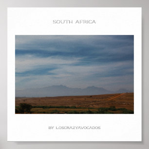 South Africa Mountains Landscape Travel Poster