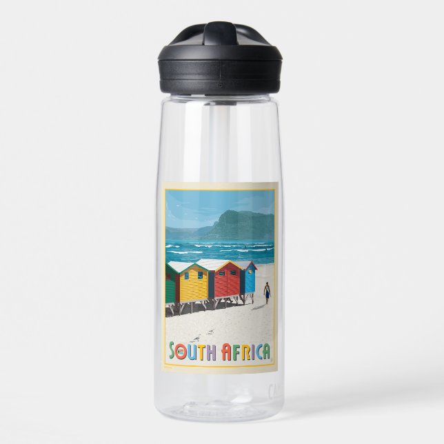 South Africa | Muizenberg Beach Water Bottle (Front)