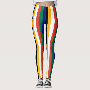 South Africa National Flag Colours Vertical Stripe Leggings