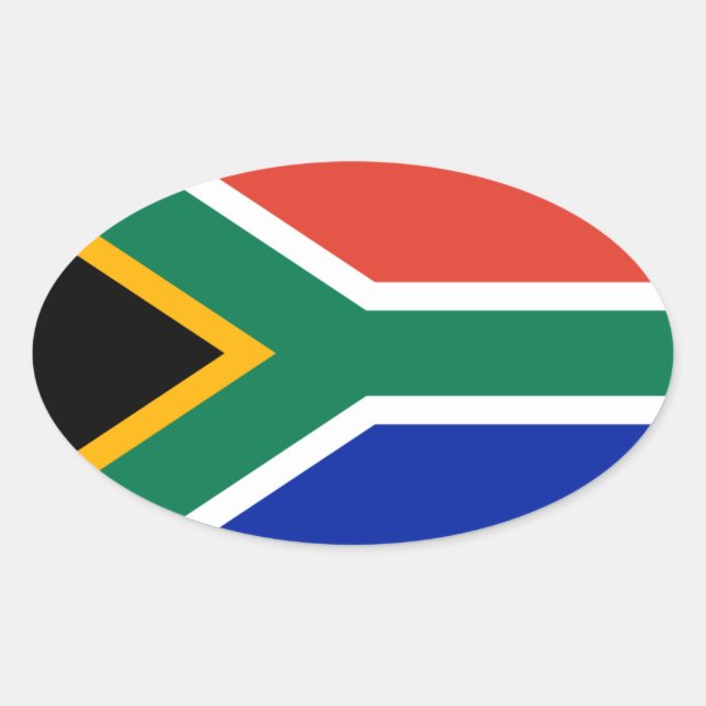 South Africa National Flag Oval Sticker (Front)