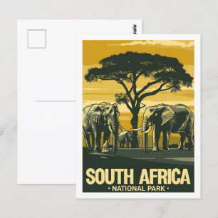 South Africa National Park Vintage Travel Place Postcard