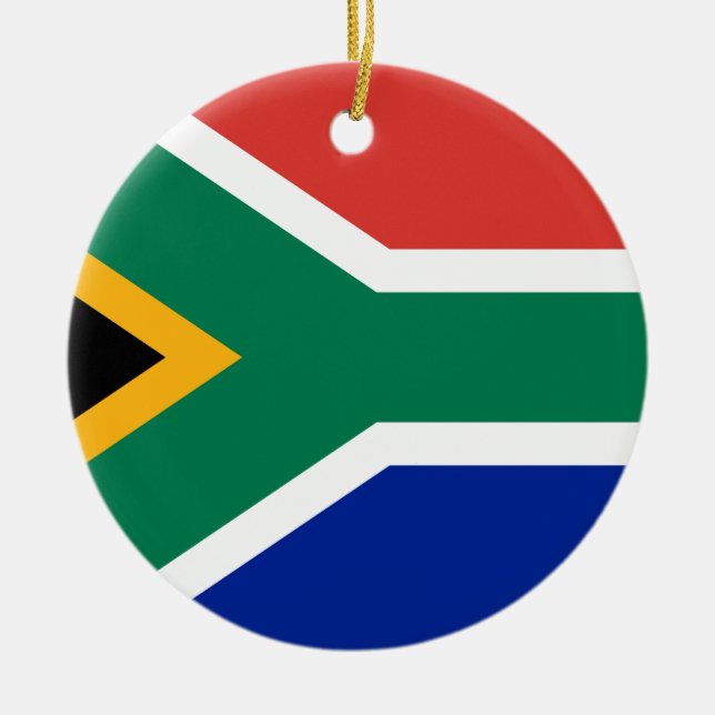 South Africa National World Flag Ceramic Tree Decoration (Front)