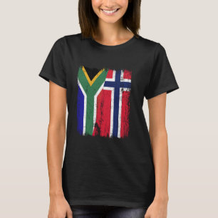 South Africa Norway Half Flag South African Norweg T-Shirt