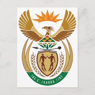 South Africa Official Coat Of Arms Heraldry Symbol Postcard