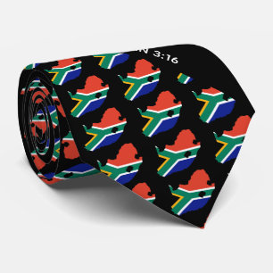 SOUTH AFRICA Personalized John 3:16 Black Tie