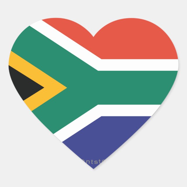 South Africa Plain Flag Heart Sticker (Front)