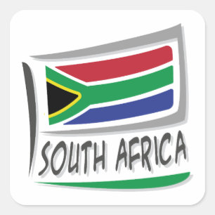 South Africa Pride X Flag Square Sticker
