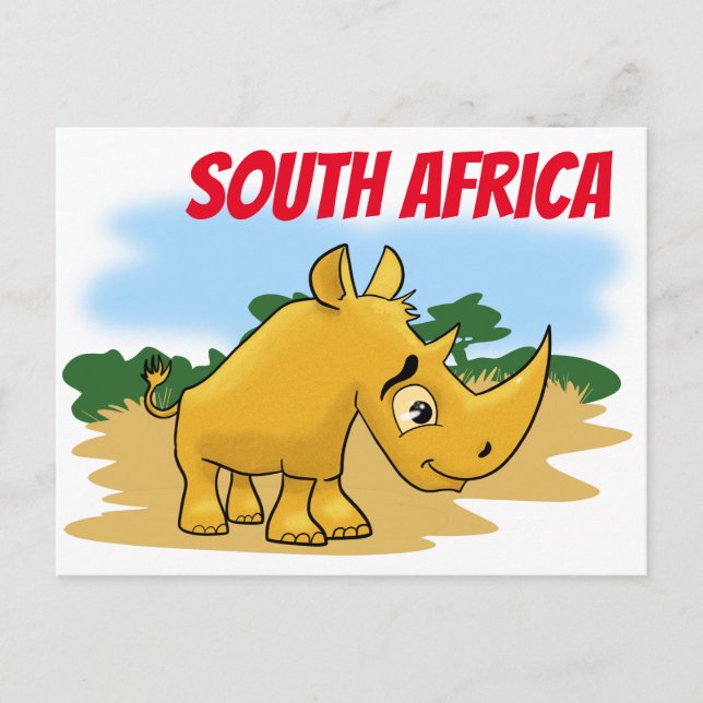 South Africa Rhino Postcard (Front)