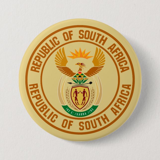 South Africa Round Emblem 7.5 Cm Round Badge (Front)