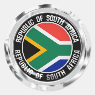 South Africa Round Emblem Classic Round Sticker