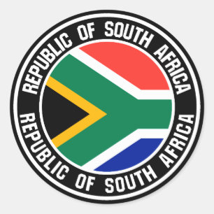 South Africa Round Emblem Classic Round Sticker
