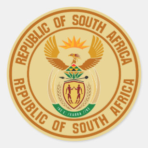 South Africa Round Emblem Classic Round Sticker