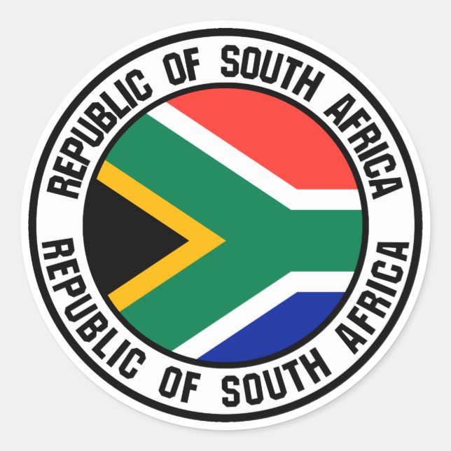 South Africa Round Emblem Classic Round Sticker (Front)