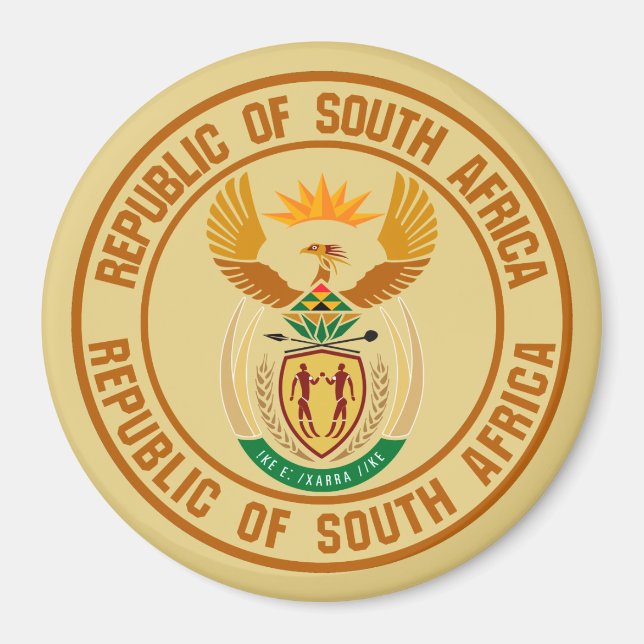 South Africa Round Emblem Magnet (Front)