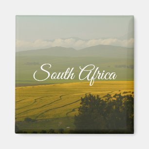South Africa Rural Canola Landscape Mountains SA Magnet