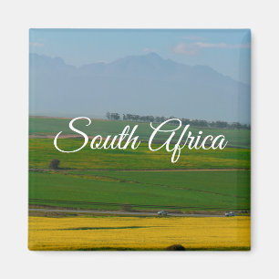 South Africa Rural Canola Landscape Mountains SA Magnet