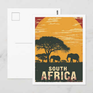 South Africa Safari Vintage Famous Travel Place Postcard