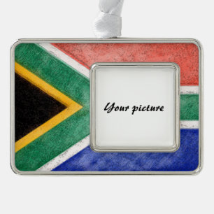 South Africa Silver Plated Framed Ornament
