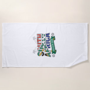 South Africa Soccer 2026 Soccer Bold Country Typog Beach Towel