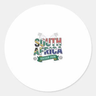 South Africa Soccer 2026 Soccer Bold Country Typog Classic Round Sticker