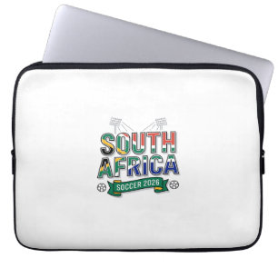 South Africa Soccer 2026 Soccer Bold Country Typog Laptop Sleeve
