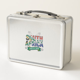 South Africa Soccer 2026 Soccer Bold Country Typog Metal Lunch Box