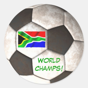 South Africa Soccer Ball "World Champs" Football Classic Round Sticker