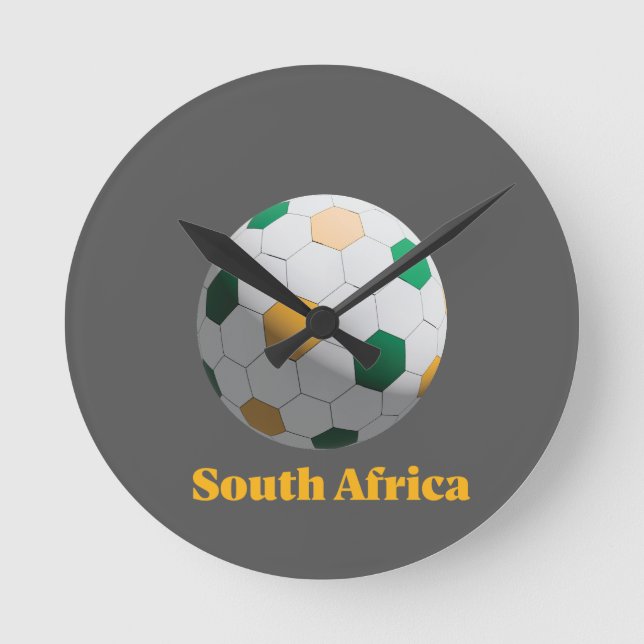 South Africa Soccer Round Clock (Front)