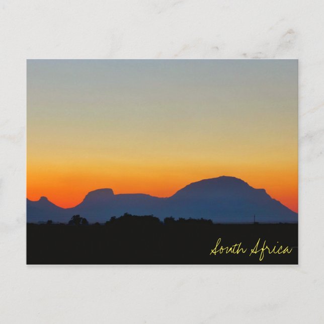 South Africa Sunset Mountains Postcard (Front)
