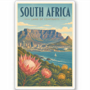 South Africa Table Mountain Illustration Travel