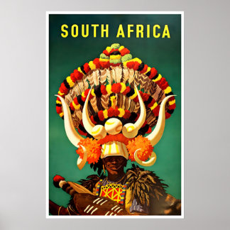 South Africa Travel Poster Africa Tribal Art Print