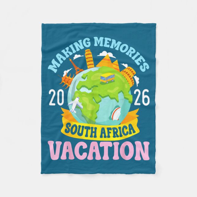 South Africa Vacation 2026 Travel Making Memories  Fleece Blanket (Front)