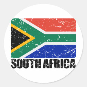 South Africa Vintage Flag Classic Round Sticker