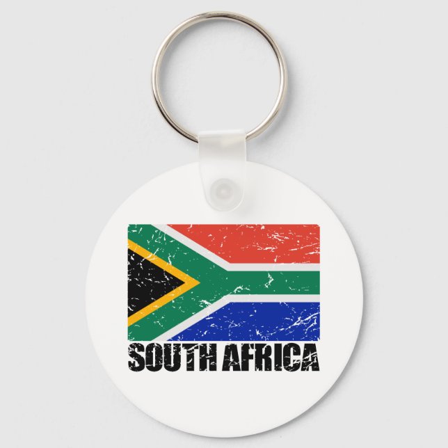 South Africa Vintage Flag Key Ring (Front)