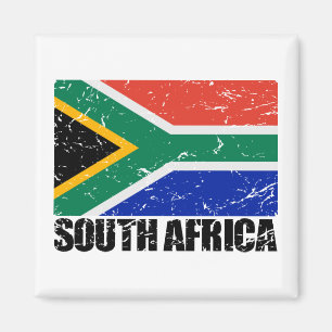 South Africa Vintage Flag Magnet