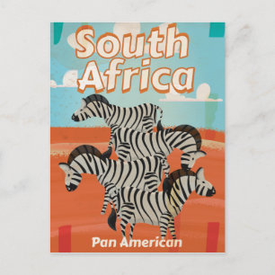 South Africa Vintage Travel Poster Postcard