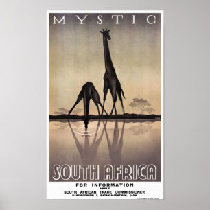 South Africa Vintage Travel Poster Restored