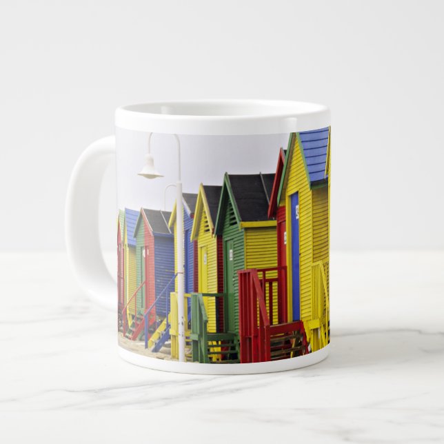 South Africa, Western Cape, St James. Colourful Large Coffee Mug (Front Left)