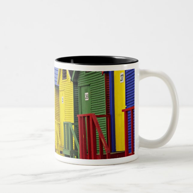 South Africa, Western Cape, St James. Colourful Two-Tone Coffee Mug (Right)
