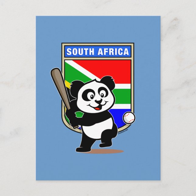 South African Baseball Panda Postcard (Front)
