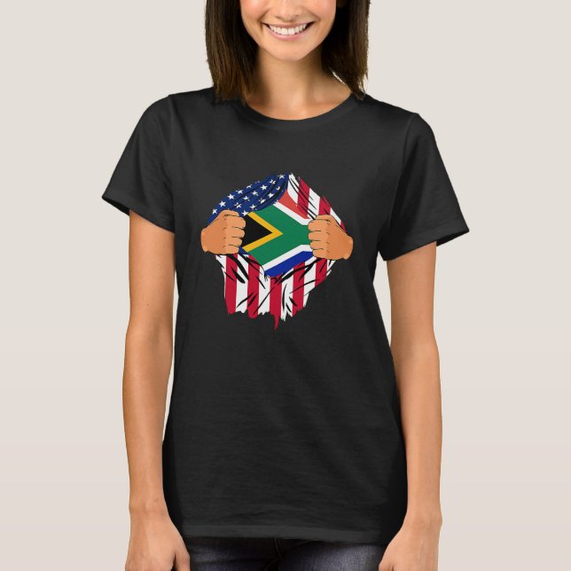 South African Blood Inside Me American South Afric T-Shirt (Front)
