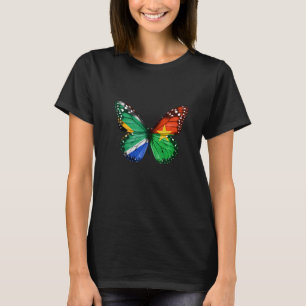 South African Burkinabe Flag Butterfly T-Shirt