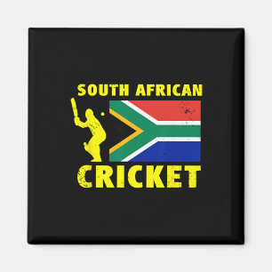 South African Cricket With South Africa Flag Magnet