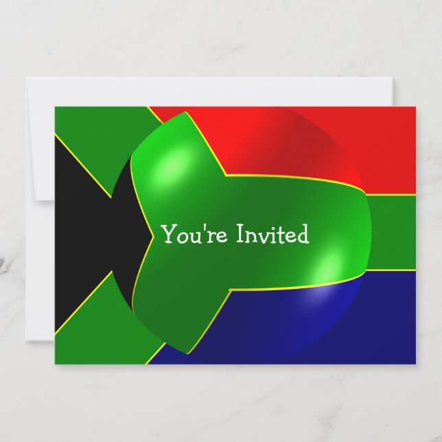 South African Flag Any Occasion Invitation (Front)
