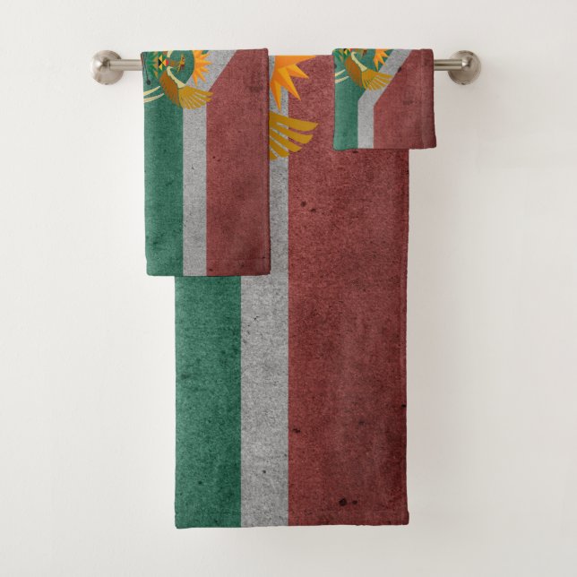 South African flag Bath Towel Set (Insitu)