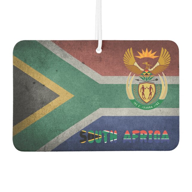 South African flag-coat of arms Car Air Freshener (Front)