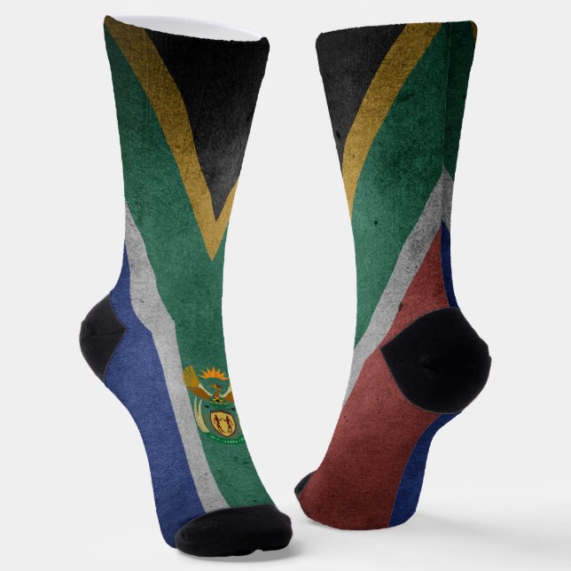 South African flag-coat of arms Socks (Angled)