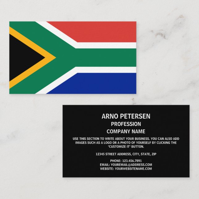 South African Flag, Flag of South Africa Business Card (Front/Back)